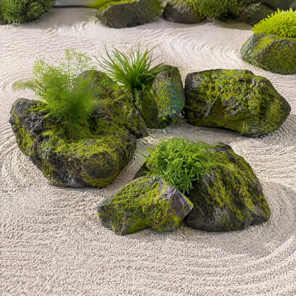 Pedras de Musgo Artificial par - Bonsai Garden Backyard avaliação e preço