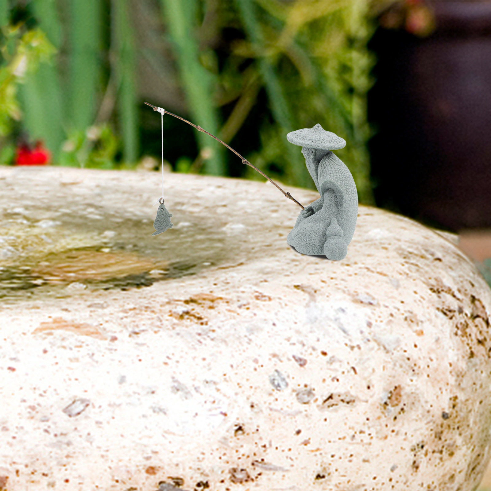 Pequena Estátua de Pescador em - Bonsai Garden Indoor avaliação e preço